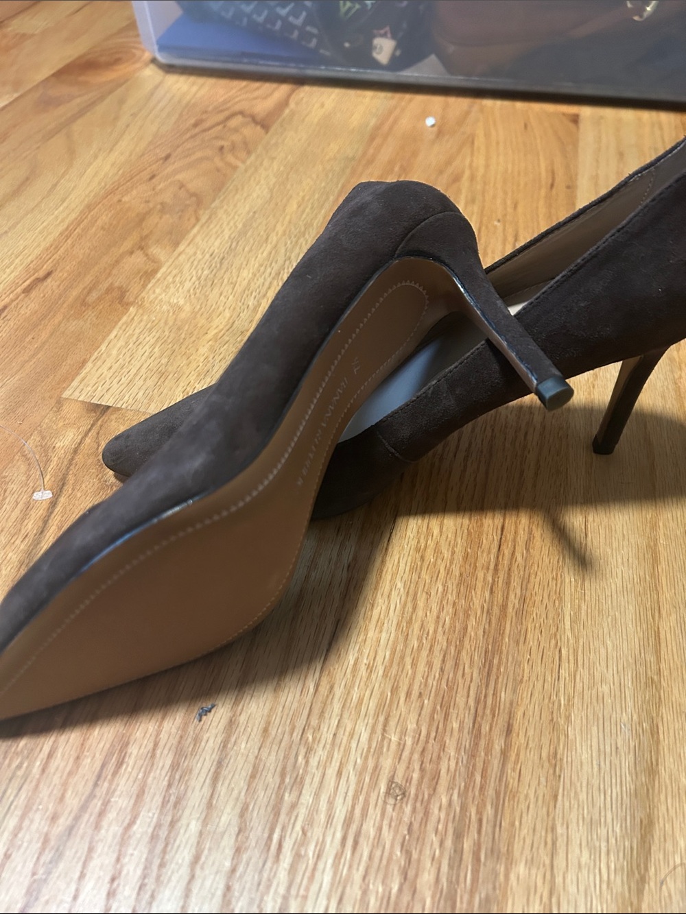 Banana Republic Dark Brown Suede Pointed-Toe Heels - Picture 4 of 4